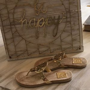 Tory Burch gold sandal